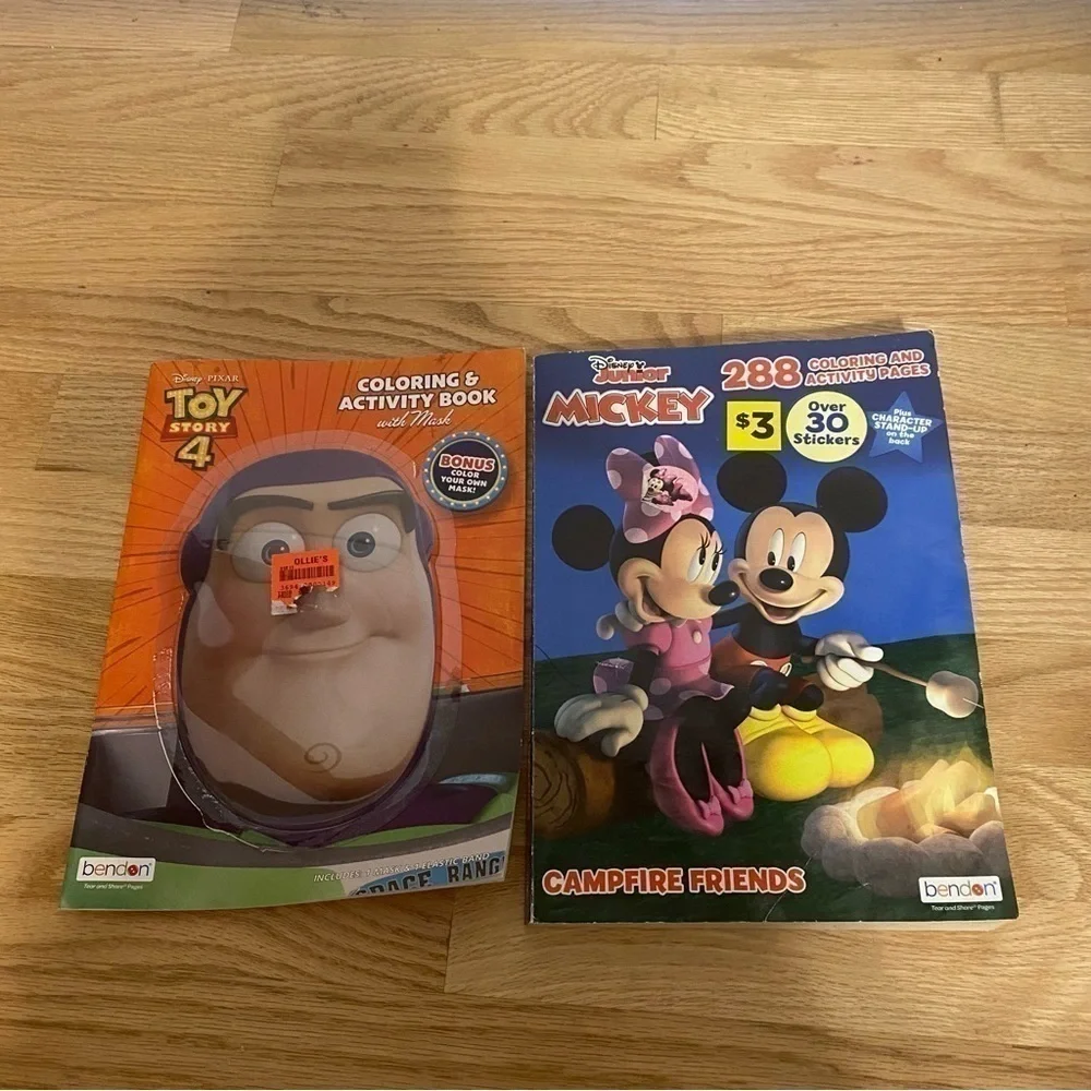 Disney Coloring Book Bundle Buzz Lightyear Mickey Mouse Toy Story NEW